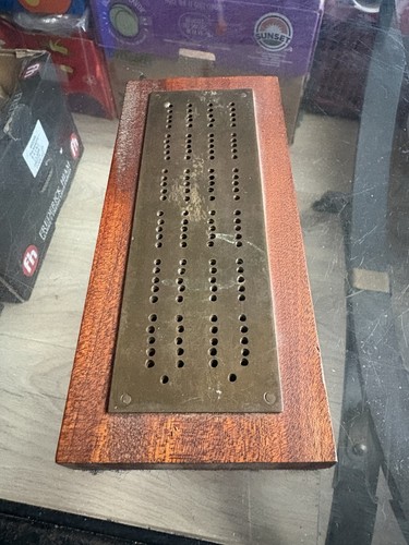 Vintage brass and wooden - and,