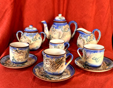 STUNNING VINTAGE DRAGON DESIGN EGG SHELL CHINA 11 PIECE TEA/COFFEE  SET VGC