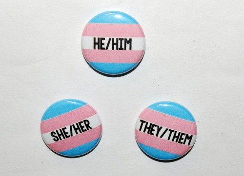 Trans pronouns button badge - trans,
