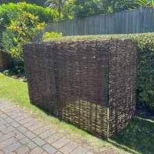 Garden Dustbin Wheelie Bin Store Storage Screen Tidy Hide Willow (Triple)