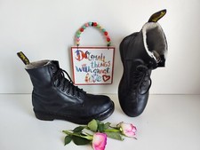Dr Martens 1460 Serena black 8 hole fur lining shearling boots UK 5 EU 38 US 7