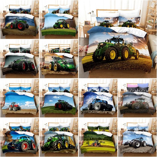 Rice field tractor doona duvet - tractor,