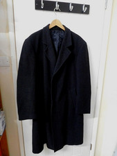 Varteks International Black Cashmere Wool Blend Overcoat Regular 40