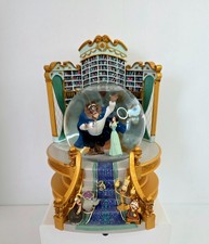 1991 VERY RARE DISNEY BEAUTY & THE BEAST IN LIBRARY SNOW GLOBE MUSIC BOX BELLE!!