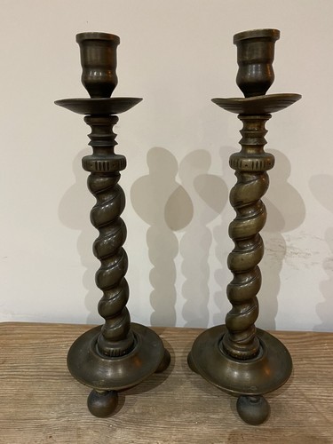 Pair vintage solid - solid, brass