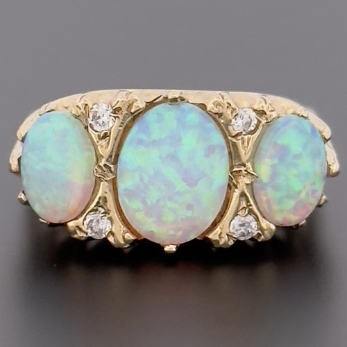 9ct yellow gold created opal - 9ct,
