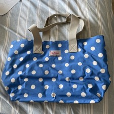 Cath Kidston Blue white Spot medium canvas Bag new