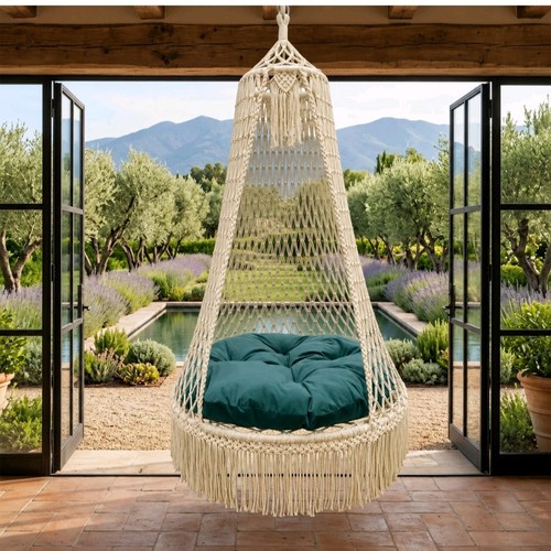 Handmade macrame hanging chair - macrame,