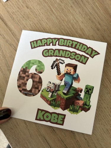 Minecraft birthday card - minecraft,