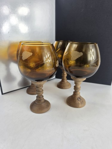 Vintage set amber glass - 4,