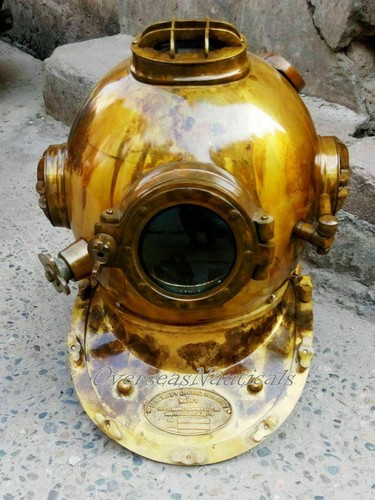 Vintage brass scuba marine - brass,
