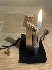 Vintage Dunhill Rollagas Lighter Silver Plated Serviced With Pouch And Adapter