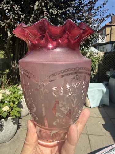 Antique small cranberry acid - antique,