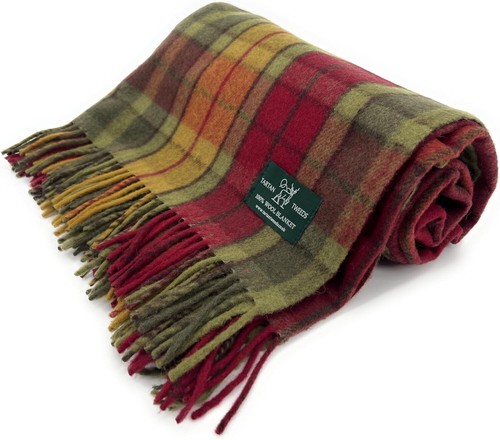 Large 100 new wool tartan - 100%,
