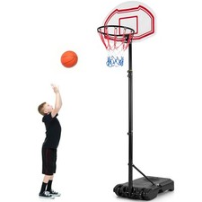 COSTWAY Portable Basketball Hoop Height Adjustable Basketball System with 2 Nets
