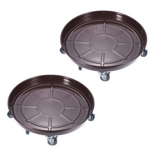 Planter Caddy with Wheels, 2 Pack 20 Inch Heavy Plant Stand, Brown