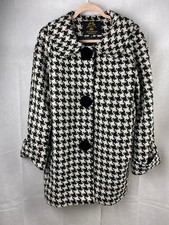 Hell Bunny Coat Size M Black & White Hound Tooth
