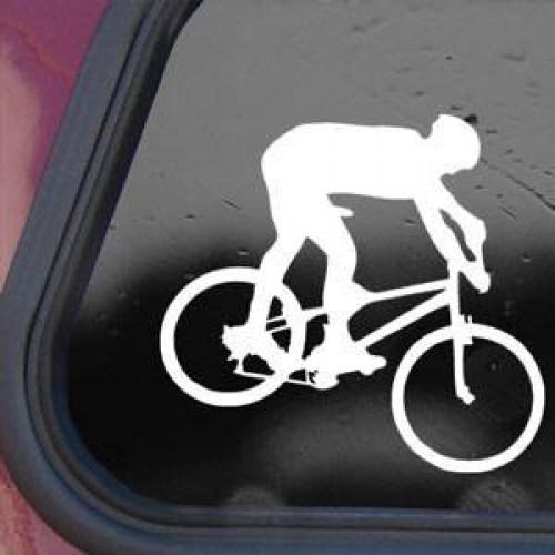 Mountain bike biker - mountain, white