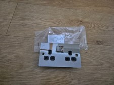 4 Double sockets brushed stainless steel LAP