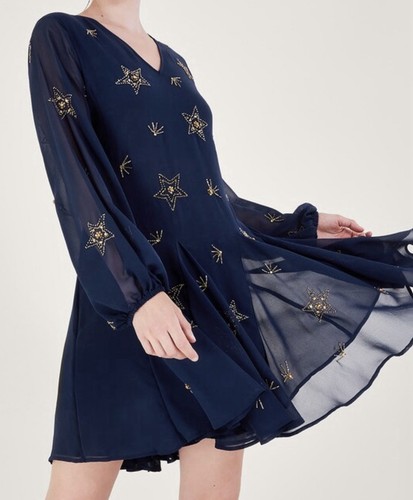 Monsoon star embellished dress - embellished,