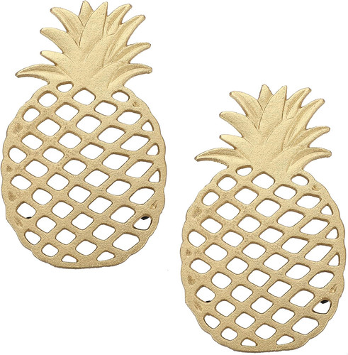 2pcs gold pineapple cast - gold, iron