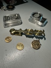 Vintage Sovereign Brass Balance Scales - Full & half 