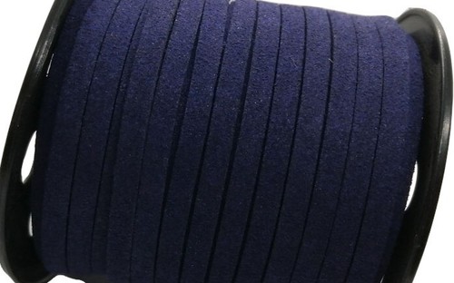 Faux suede cord 5mm navy - -,