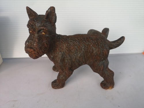 Vintage cast iron dog - iron,