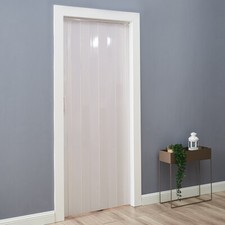 12mm Gloss White PVC Plastic Folding Concertina Door Sliding Door Magnetic Catch