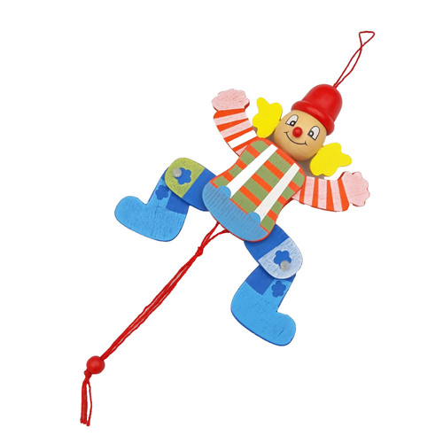 Vintage happy clown wooden - happy,