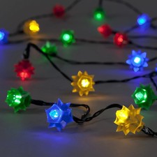 Christmas Flower String Lights Mains Powered - Multi Colours - 40 Lights