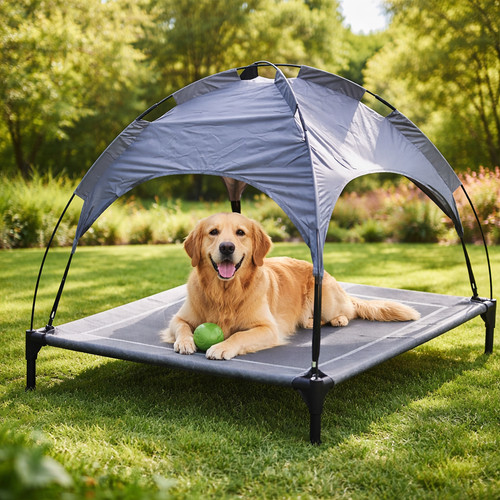Raised dog bed with - raised,