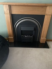 Electric Fire  With Surround And Granite Hearth