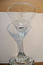 Vintage Etched Babycham Limited Edition Martini Glass with Twisted Stem.
