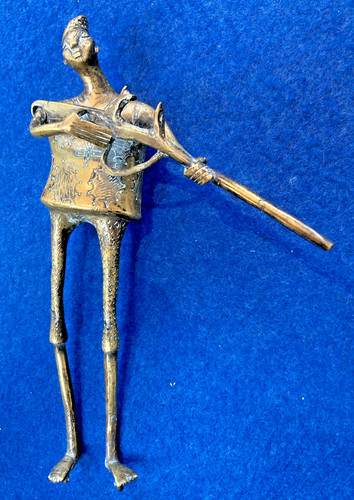 Antique brass african man - brass,