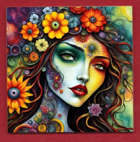 Hippy flower power - power, woman