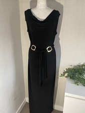 Elegant Long Evening Dress With Belt Size 18 In Excellent Condition.