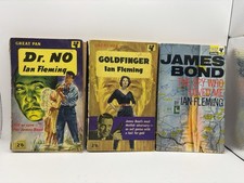 3 x Vintage 60s Pan Books James Bond 007 Ian Fleming Dr. No Goldfinger Spy Who L