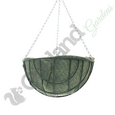 Hanging Baskets 12" 14" 16" 18" Liners Round Wire Jute Metal Green Planter Chain