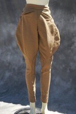 Equestrian Khaki Jodhpurs Baggy Style Riding Pants Hunting Breeches Victorian