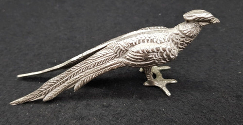 Vintage white metal peacock - vintage,