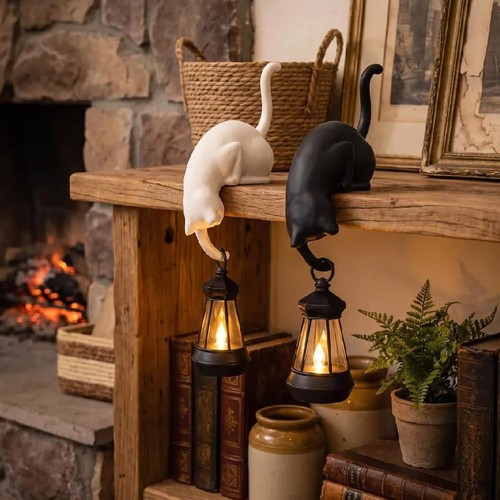 Whimsical cat shelf - cat, sitter