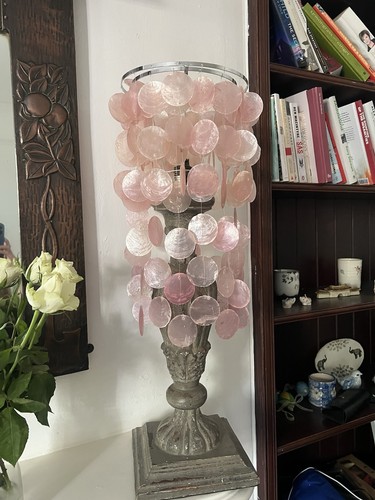 Pink capiz shell - pink, lampshade