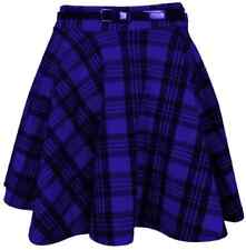 LADIES TARTAN BELTED FLARED