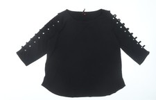 Love Scarlett Womens Black Studded Blouse Top XL 3/4 Sleeve Tunic