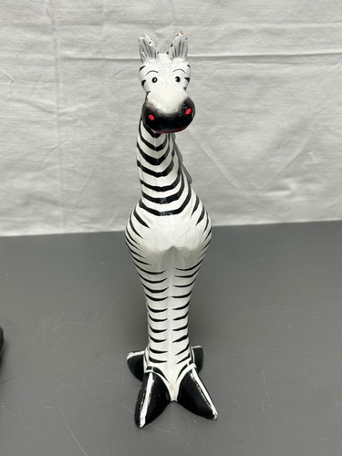 Wooden zebra figurine - zebra, hand