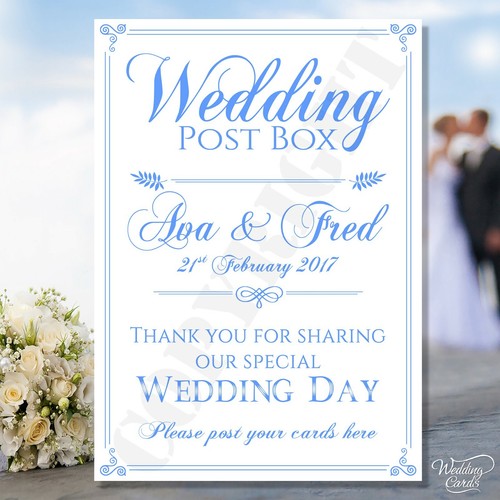 Wedding post box sign - wedding, card