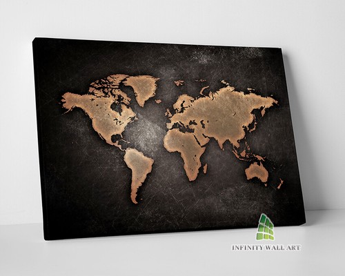 Vintage world map - map, canvas