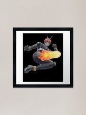Masked Rider kick Framed Art