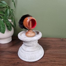 Vintage 1960s Nut Cracker Wooden Teak Fur Gonk Danish Mid Century Nutcracker